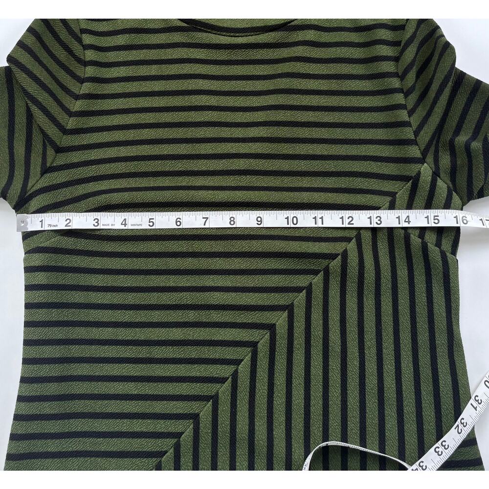 Anthropologie Hutch Gabby Striped Long Sleeve Mini Dress Size XS Black Green - Picture 10 of 11